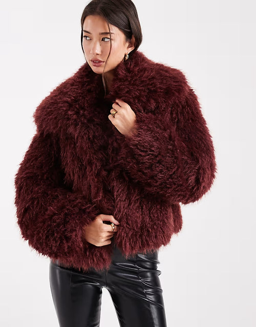 Burgundy Fur Coat