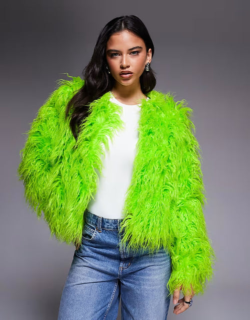 Lime Fur Coat