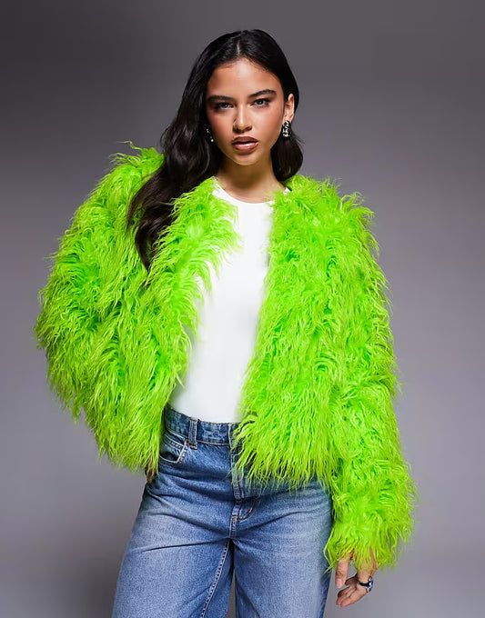 Lime Fur Coat