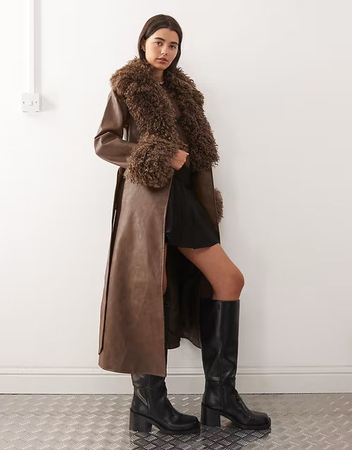 Long Brown Fur Coat